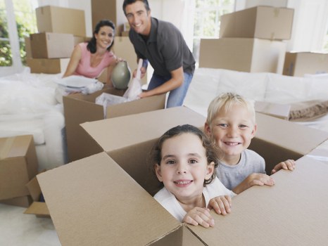 Professional packers carefully packing items